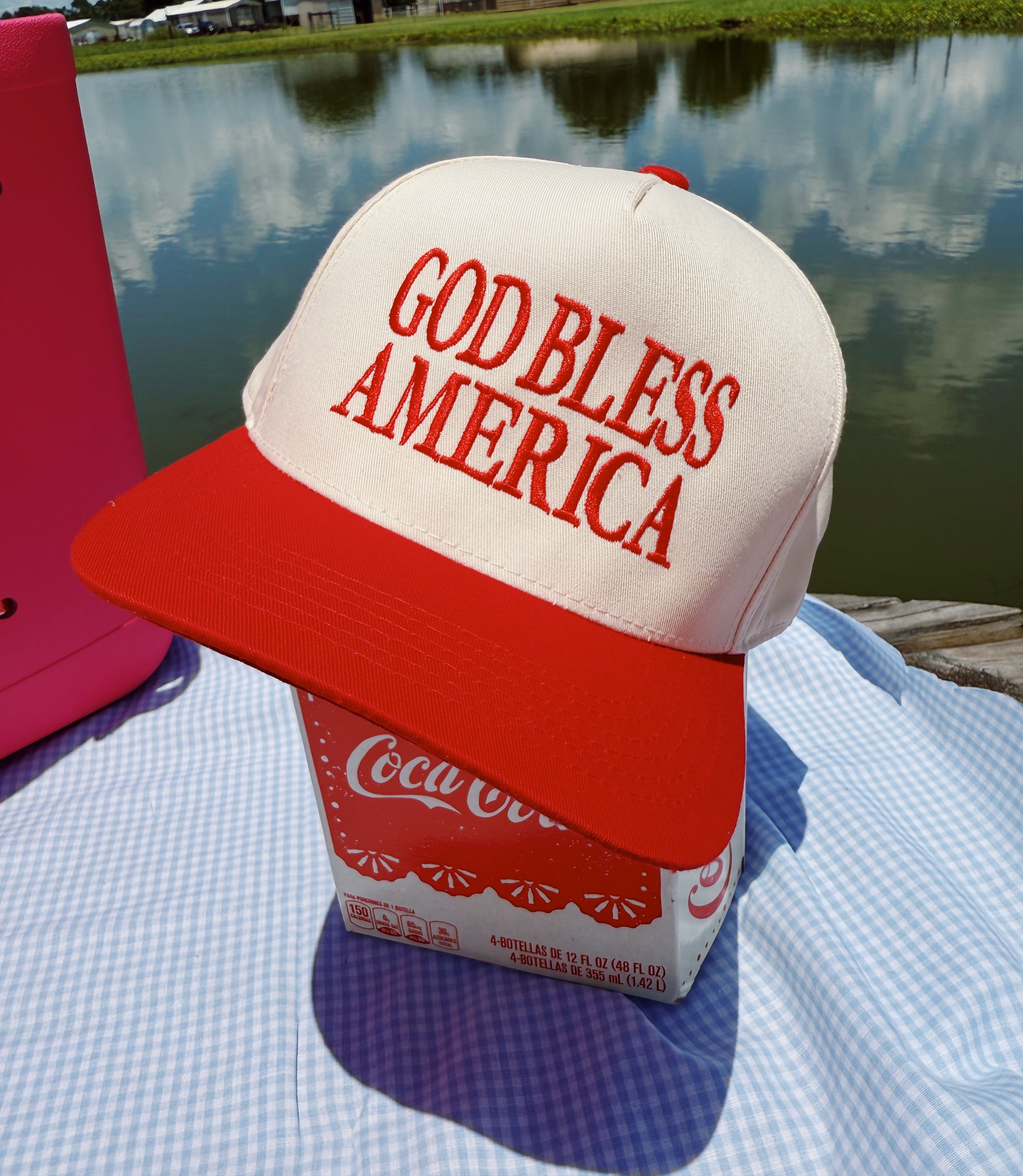 GOD BLESS AMERICA- Vintage Trucker Hat