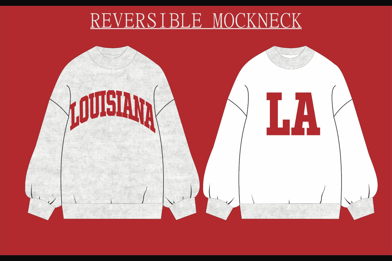 Reversable LOUISIANA/LA Mockneck