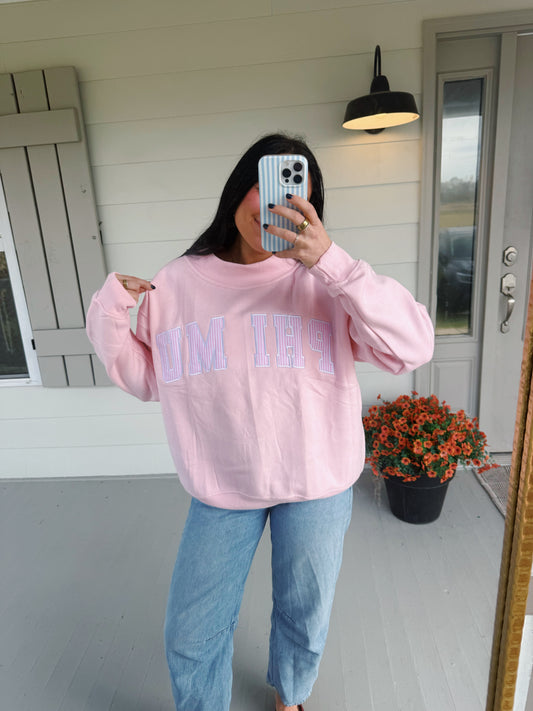 PHI MU MOCKNECK (PRE MADE)- PINK