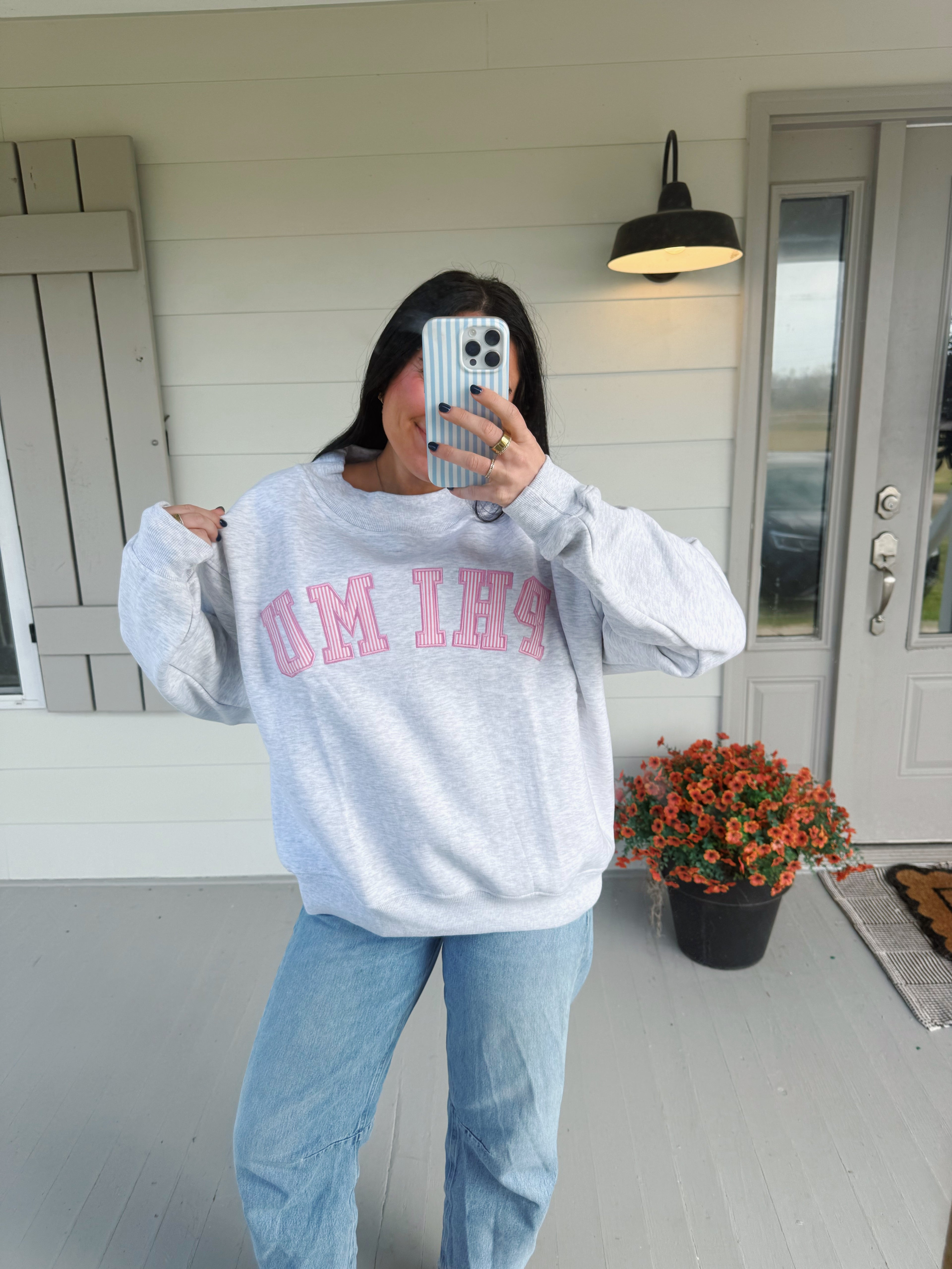 PHI MU MOCKNECK(PRE MADE)-GREY