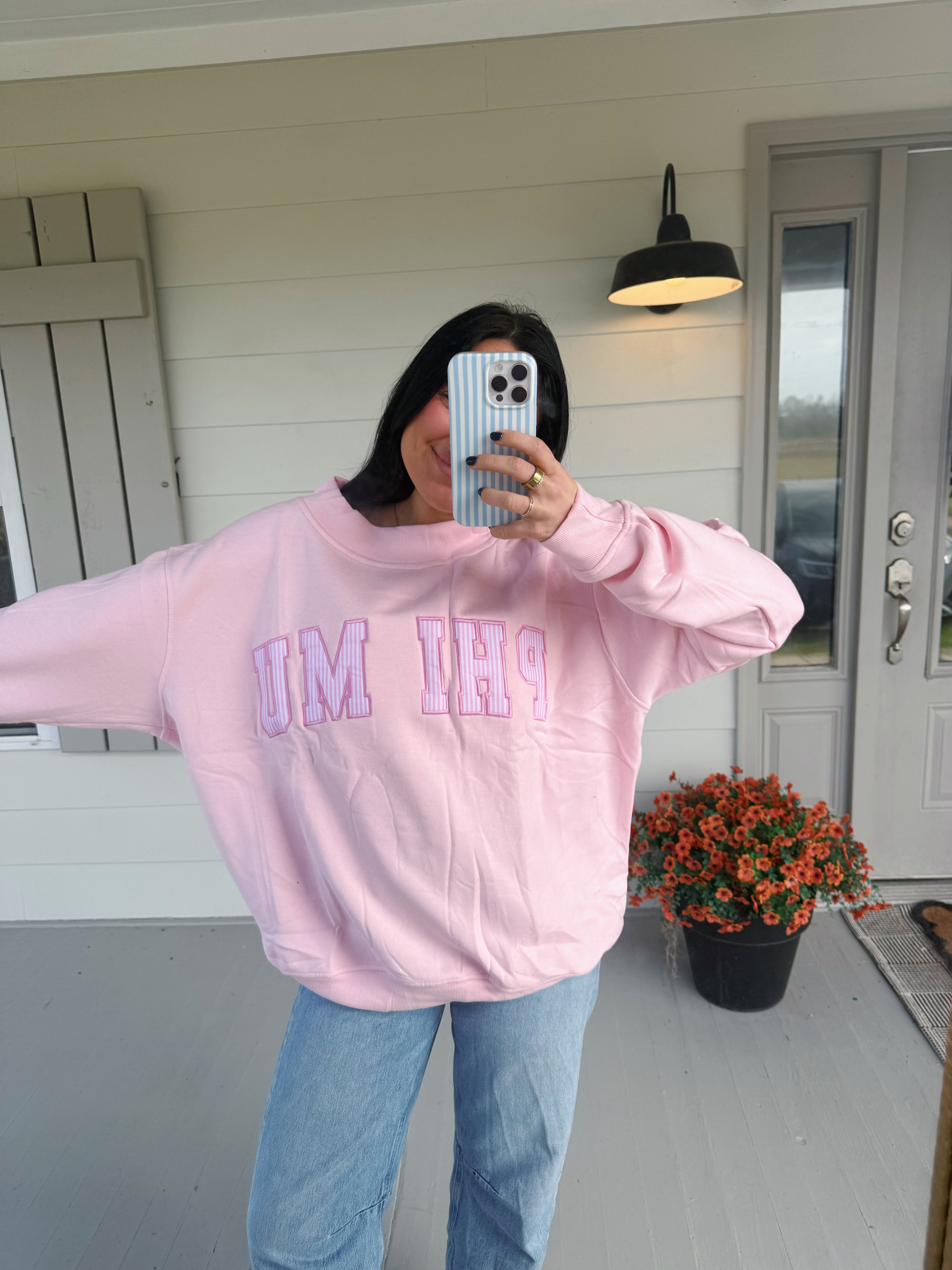 PHI MU MOCKNECK (PRE MADE)- PINK